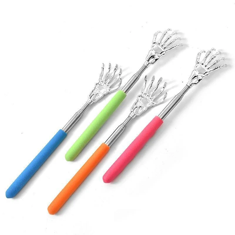 Zufällige Farbe Ausziehbarer Rückenkratzer, Tragbarer Teleskop-Rückenkratzer aus Edelstahl mit Gummigriff für Thanksgiving – Detail 2