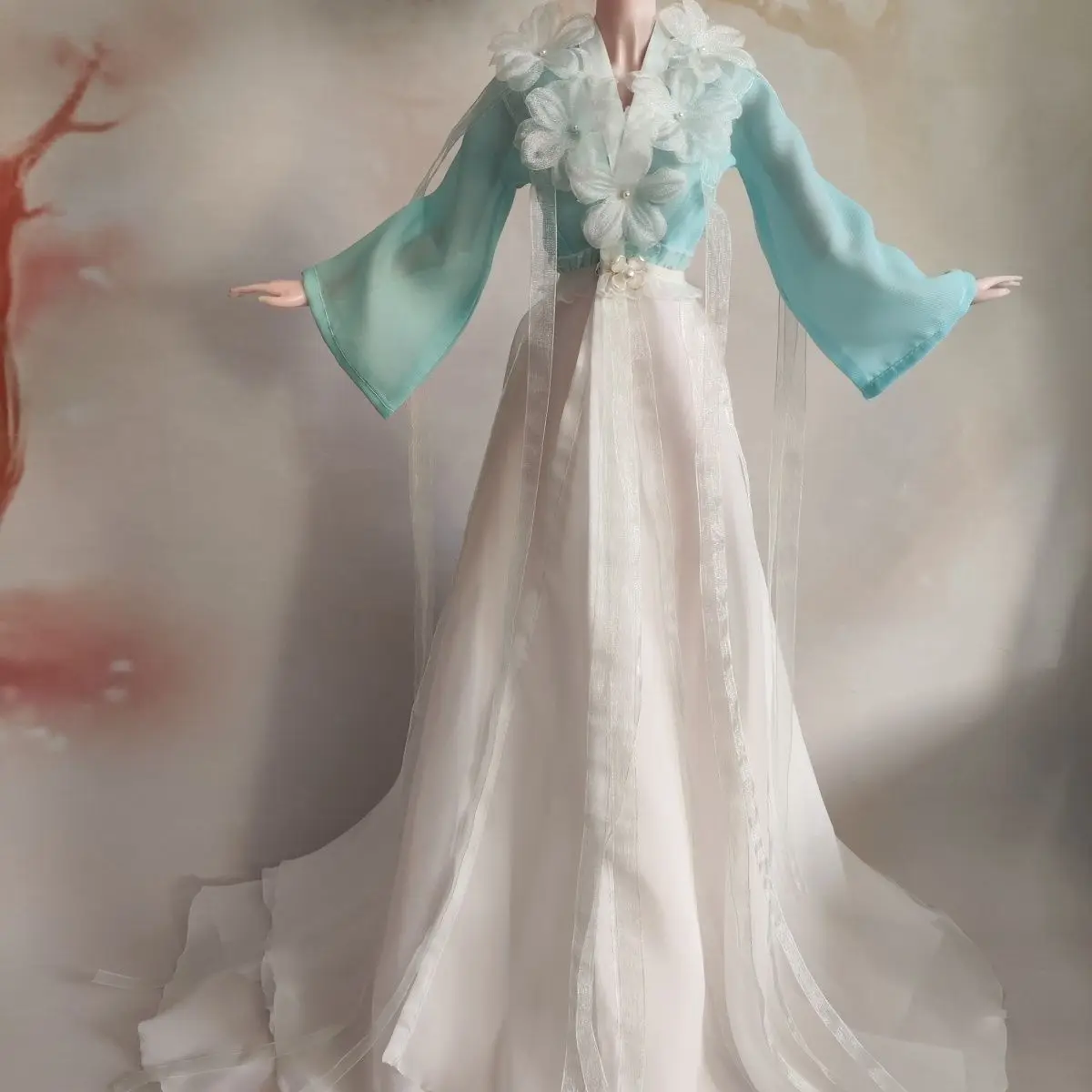 Ubranka dla lalki 60 cm, pasujące na lalkę BJD 1/3, chiński strój w stylu starożytnym, Hanfu, zabawki do przebierania, akcesoria do domku dla lalek, prezent, bez lalki.