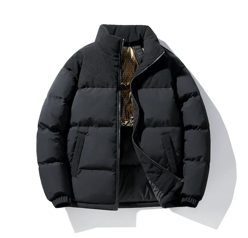 

Male Fashion Casual Parka Men's Stand Collar Warm Thick Jacket Coat Winter New Arrived Men Solid Color Parka High Quality Brand