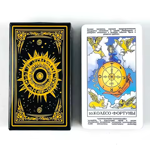 Russian Tarot Cards A 78 Deck Oracle Visions Divination Edition Borad Playing Games,Camping Game Halloween Christmas Gifts