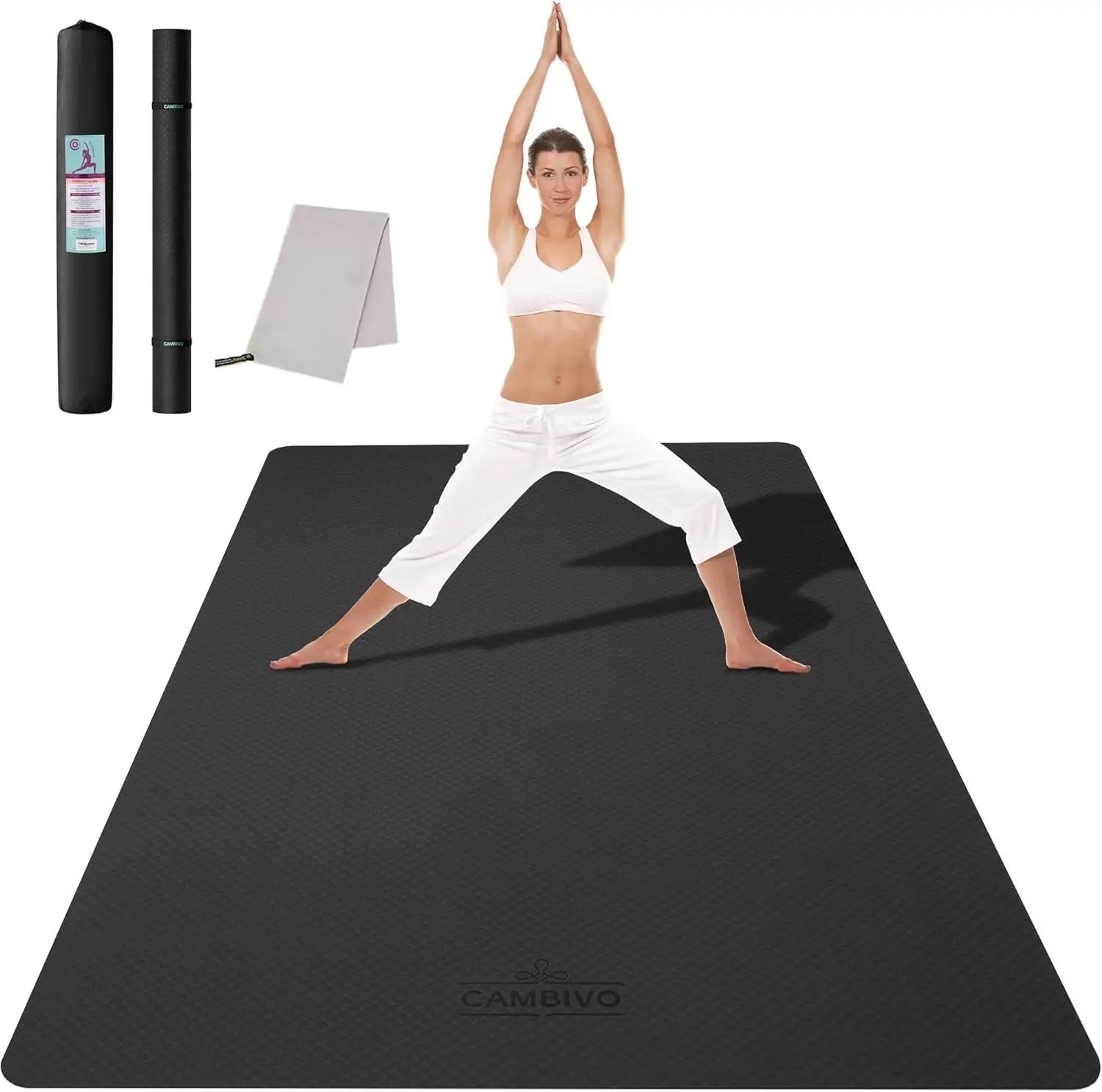 

Large Yoga Mat, Extra Wide Workout Mat for Men and Women, Yoga Mat Thick 1/3 &1/4 Exercise Mats for Home Workout, Yoga, Pilates