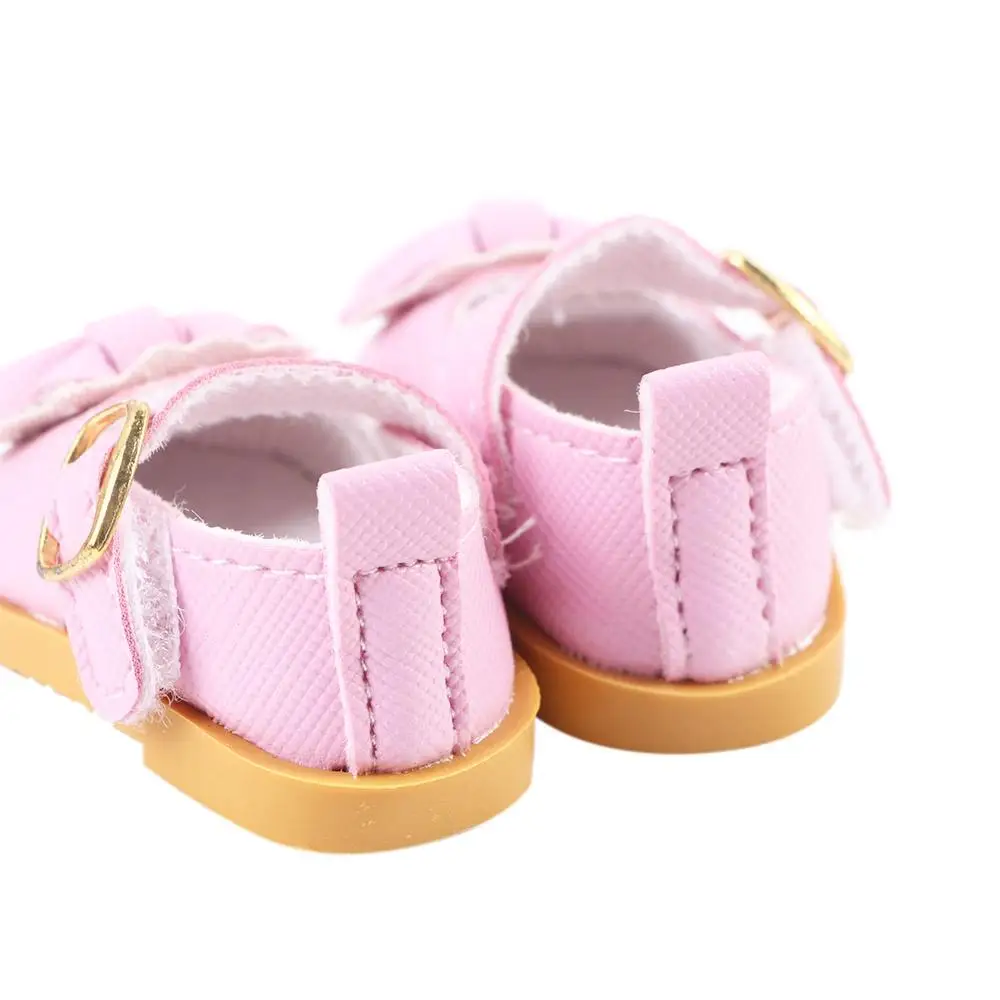 Mini chaussures décorées en cuir PU avec nœud pour fille, accessoires beurre, convient pour 14 amaran, vêtements décontractés, meilleur G, 1 paire, 5.5cm