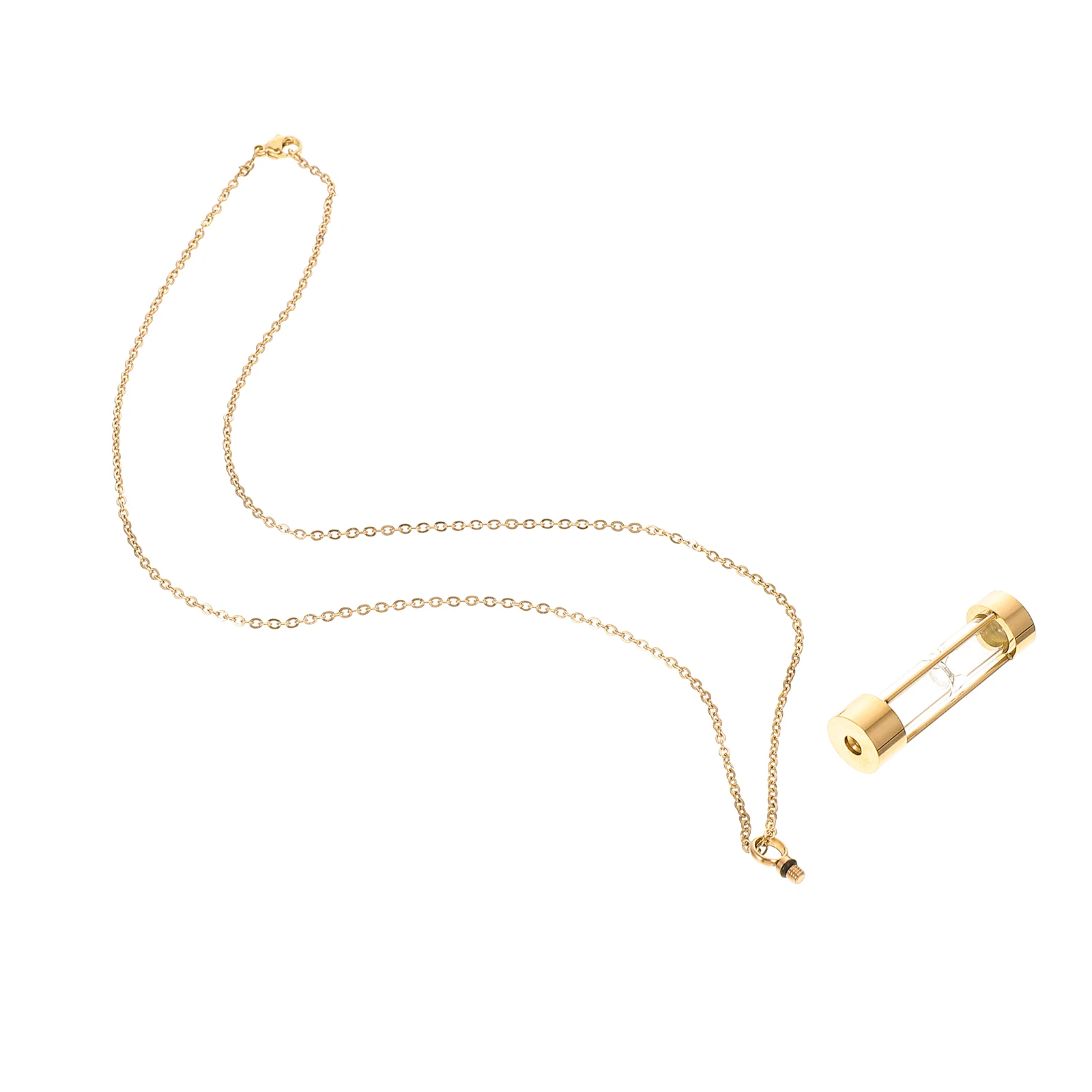 

Ashes Necklace Sand Clock Cylinder Pet Stainless Steel Urn Necklaces for Cremation Jewelry Women's