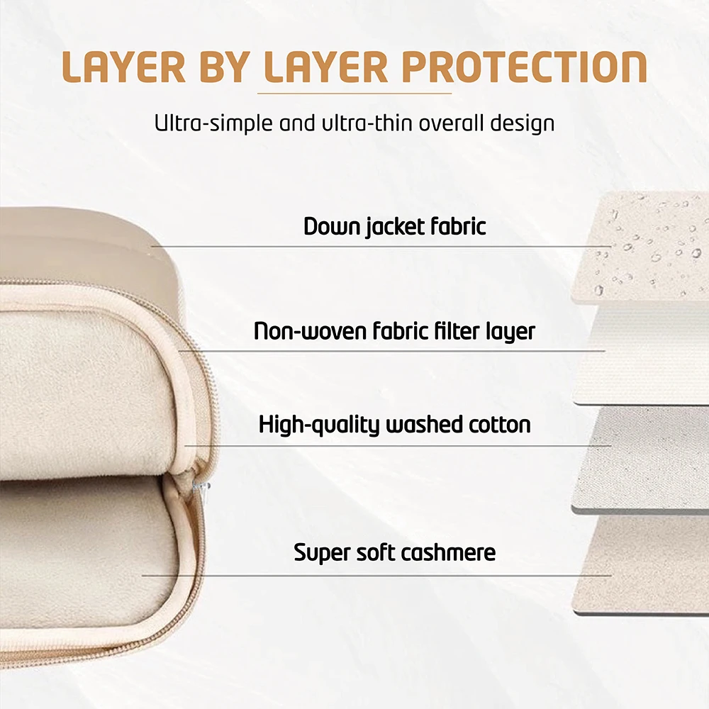 حقيبة كمبيوتر لوحي مقاس 9-11 بوصة، غطاء حماية أنيق باللون البيج وبطانة ناعمة لجهاز iPad Air Pro، وSamsung Tab، وحقيبة الكمبيوتر اللوحي