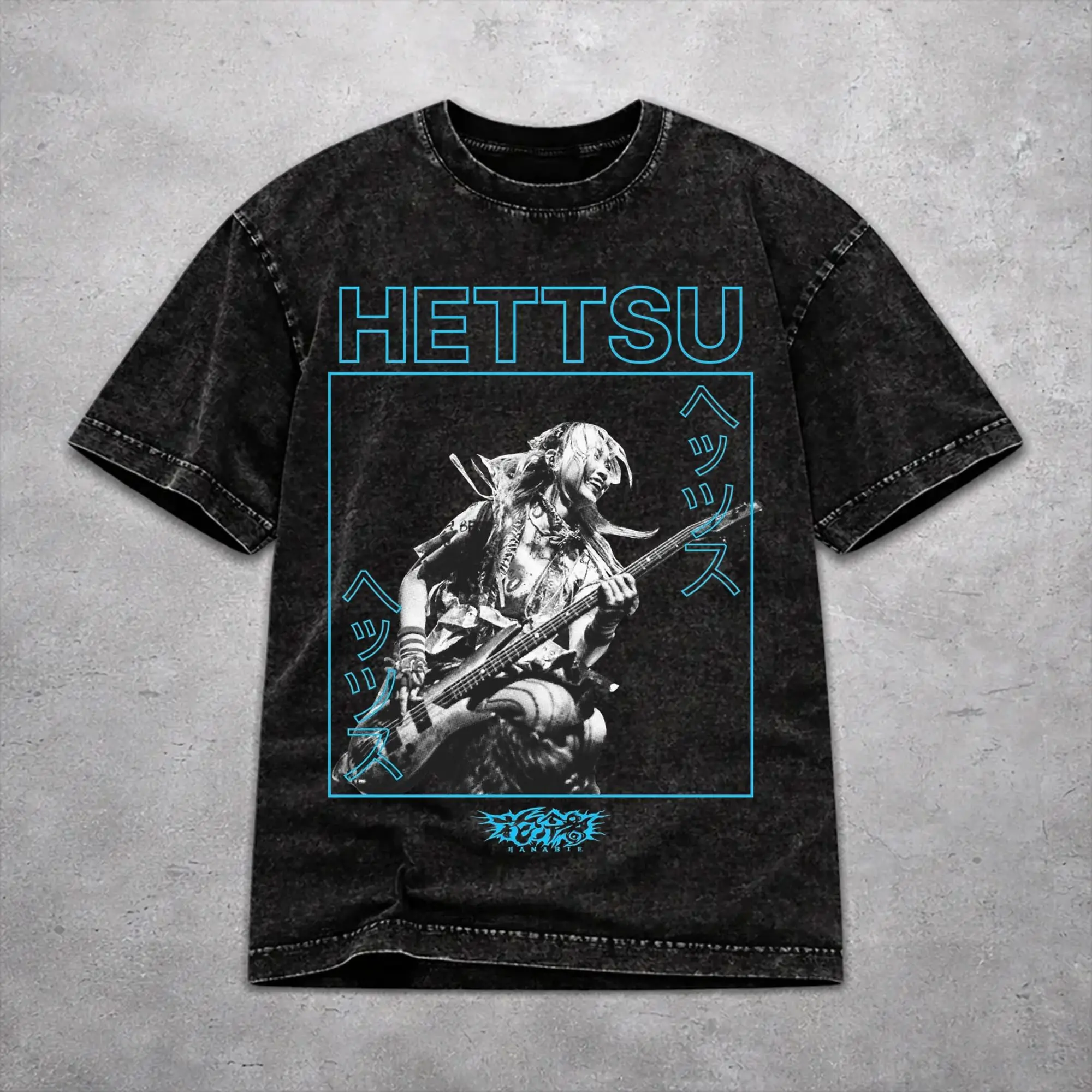 Hanabie Band  Washed T Shirt Novelty Streetwear for Men Women  Loose T-Shirts Short Sleeve