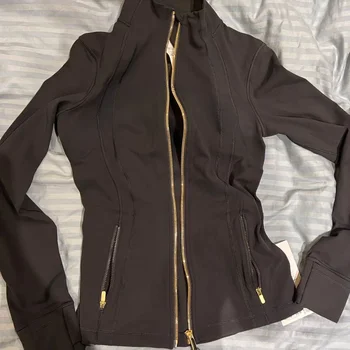 レモンは女性のためのジャケット、タイトフィットのスポーツウェア、無地のカーディガン、トレーニング、ランニング、ジム、ヨガ、春、秋、ファッションを定義します