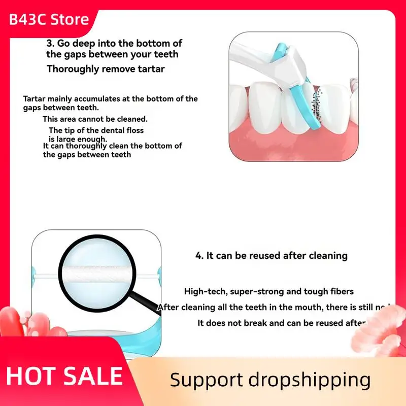 

B43C Electric Flosser 50 Replacement Heads Power Flosser And Electric Toothbrush For Home And Travel Rushing And Flossing White