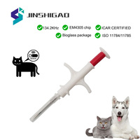 100pcs Pet Microchip 134.2KHz Animal Syringe EM4305 ID Chip ISO11784/11785 FDX-B Animal Injection Microchip For Dog Cat