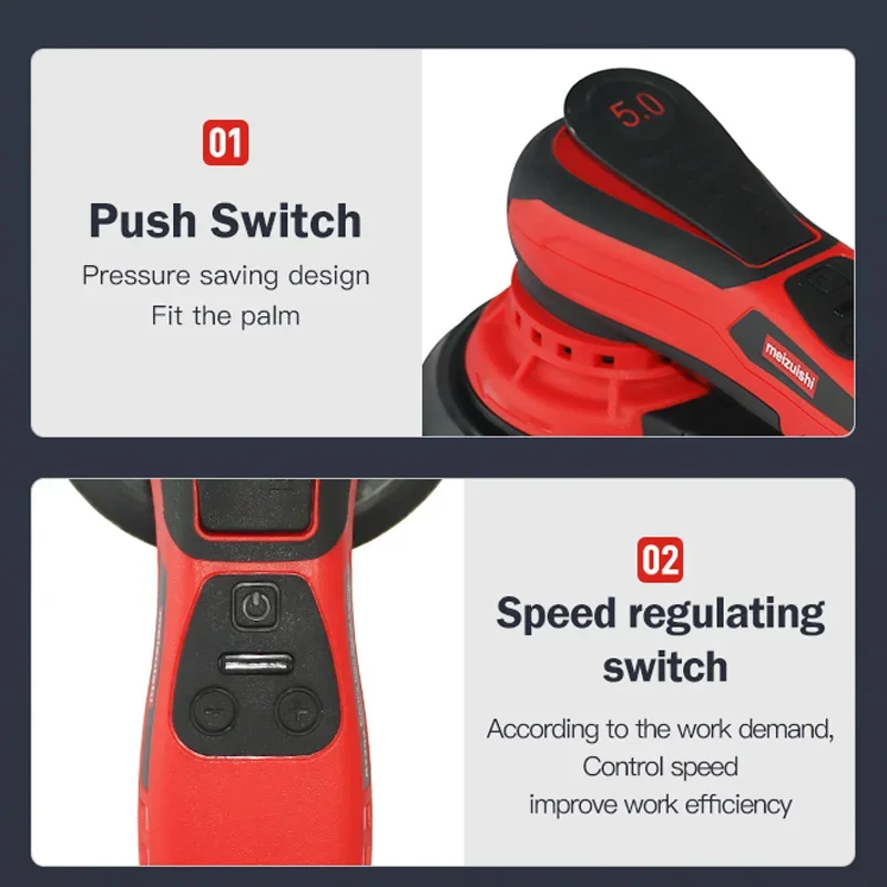 2025 Hot Vlakschuurmachine Borstelloze Machine 150 Mm Power Sander Elektrisch Gereedschap Polijstmachine Schuurmachine Slijpmachine 350W Elektrische Obm 1.4