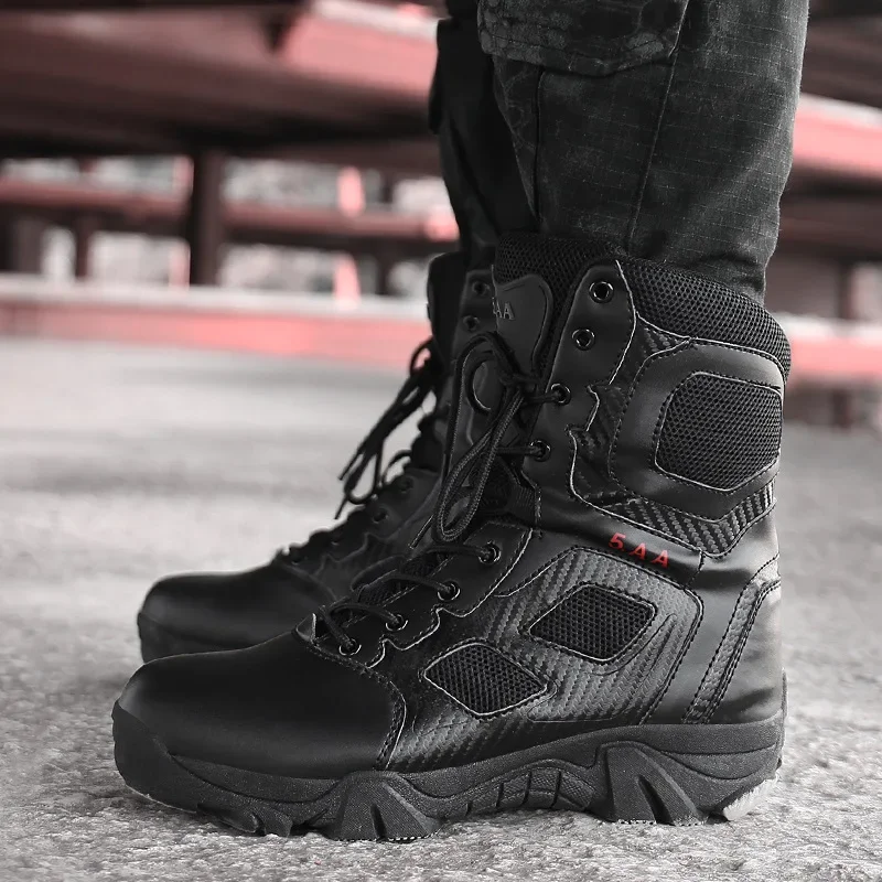 

Men Desert Tactical Boots Mens Work Shoes Boot Tacticos Zapatos Ankle Combat Boots ANKLE Moto Shoes Men's High-top Training Boot