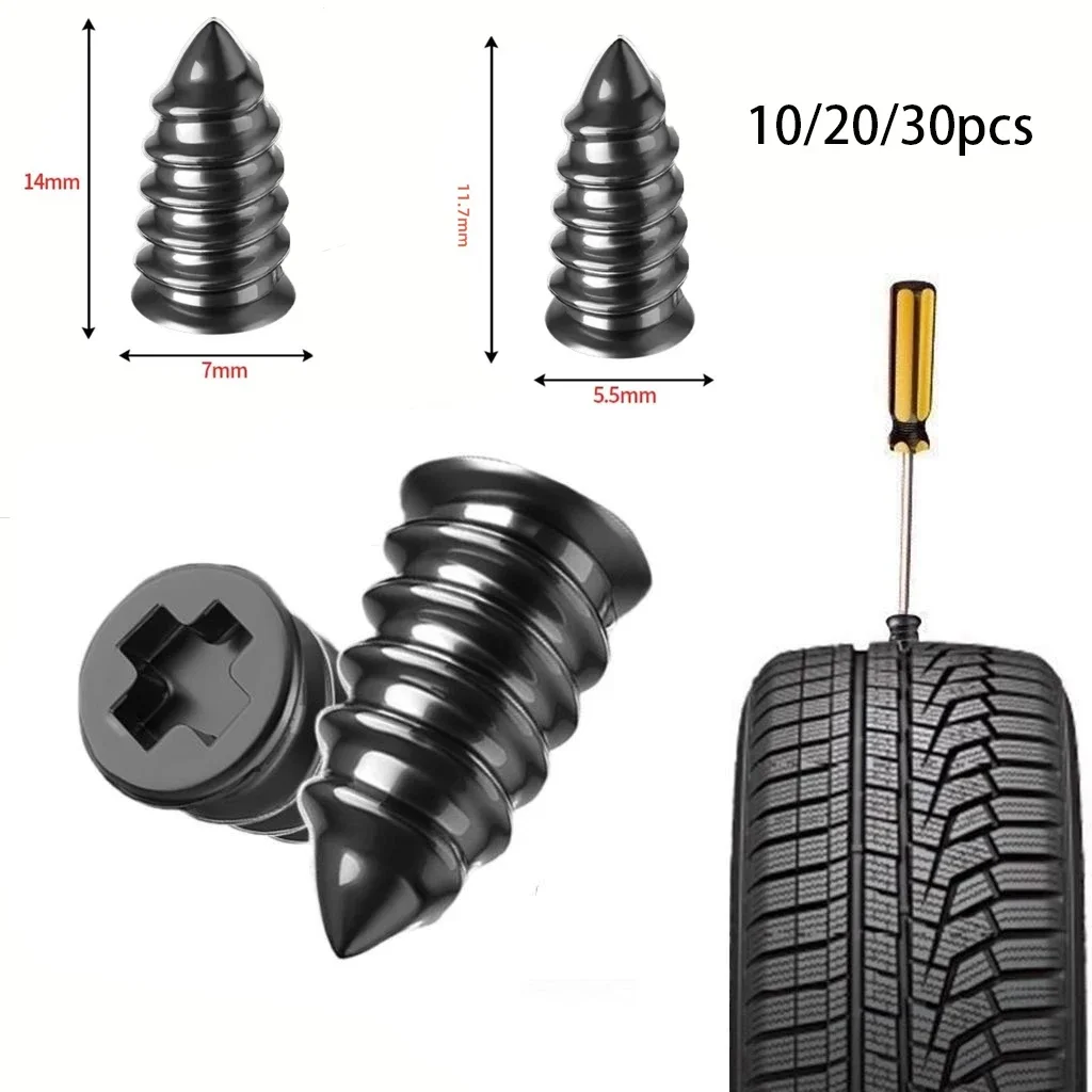 

10/30pcs ScrewsVacuum Tyre Repair Nail Tire Puncture Motorcycle Fitting Set Tubeless Wheel Repair Punctures Kit Patches for Car