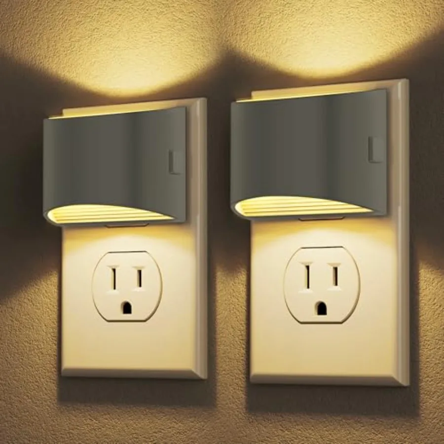 

LED Night Light[2 Pack], Night Lights Plug into Wall, 3 Level Brightn Adjustable Plug in Night Light, Dusk to Dawn Sensor Night