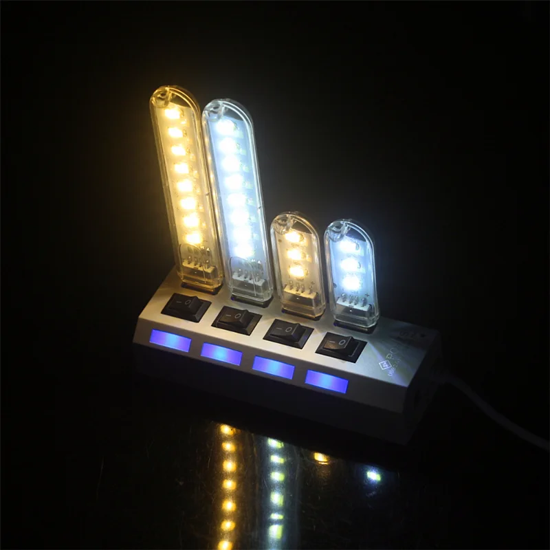 20Pcs/Set LED Night Light USB Plug Mini Book Lights Bedroom Decor Light Portable Reading Desk Lamps for Laptop Keyboard Lighting