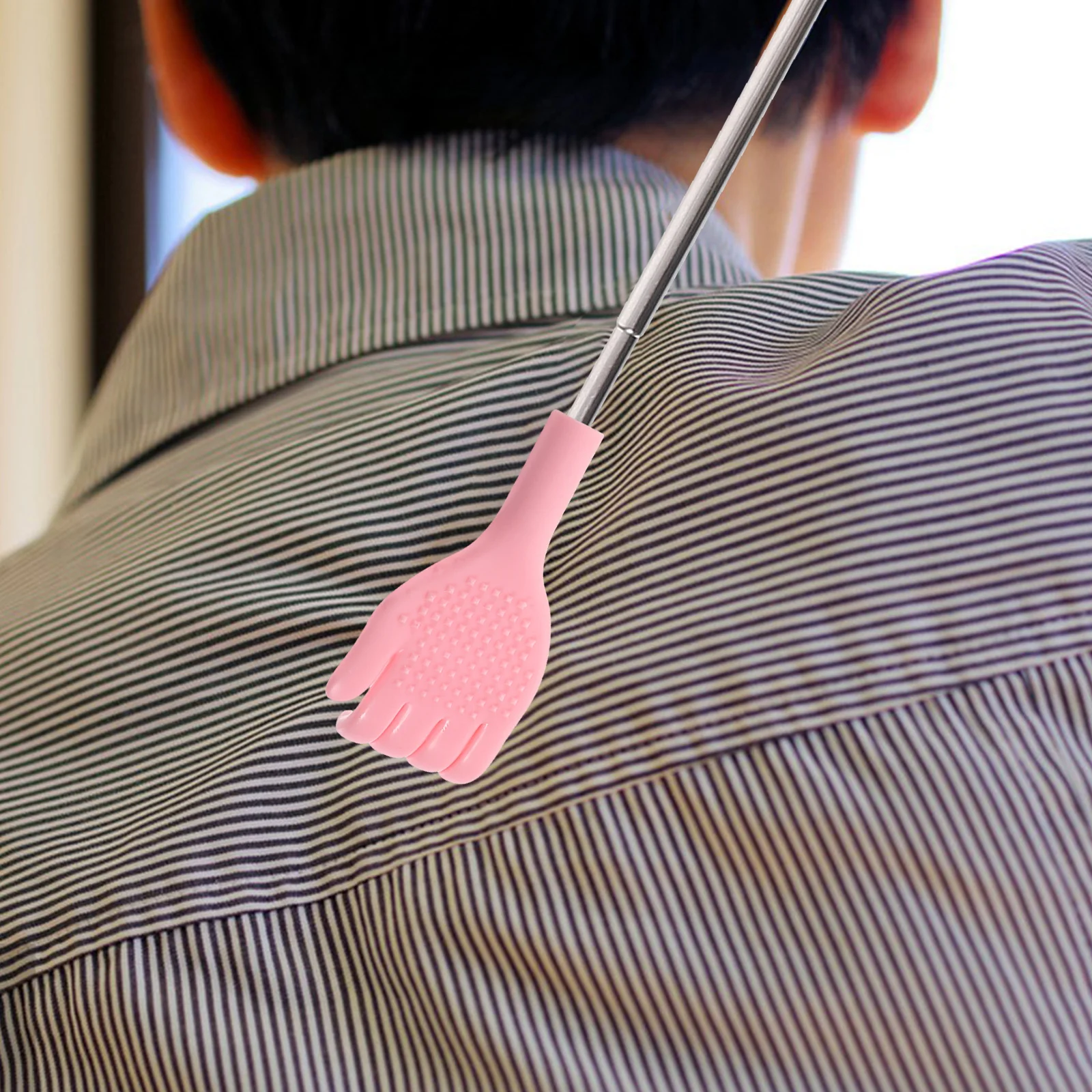 

Telescopic Stainless Steel Back Scratcher Tickler Blue Grabber Long Handle Anti Itch Massager Tool For Adults