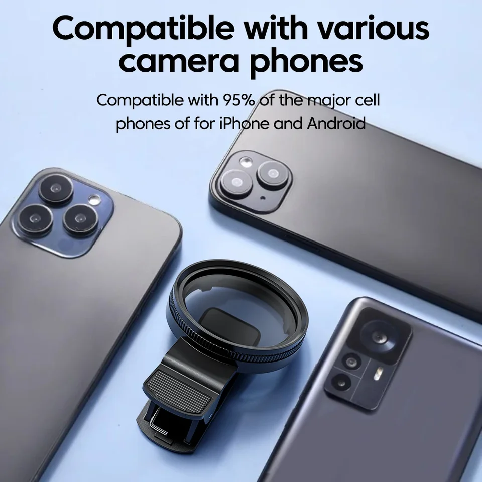 Nuevo Filtro CPL 52mm para Lente de Teléfono Móvil Clip Accesorios de Cámara Filtro Polarizador Circular para Canon Nikon para Todos los Smartphones 6