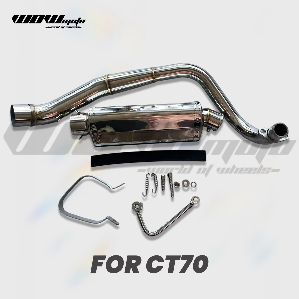 Sistema de escape bajo para Mini Moto DAX CT70 ST70 |   Silenciador y Tubo de Escape de Acero Inoxidable de Alto Rendimiento |   Piezas de Escape Personalizadas para Motocicletas