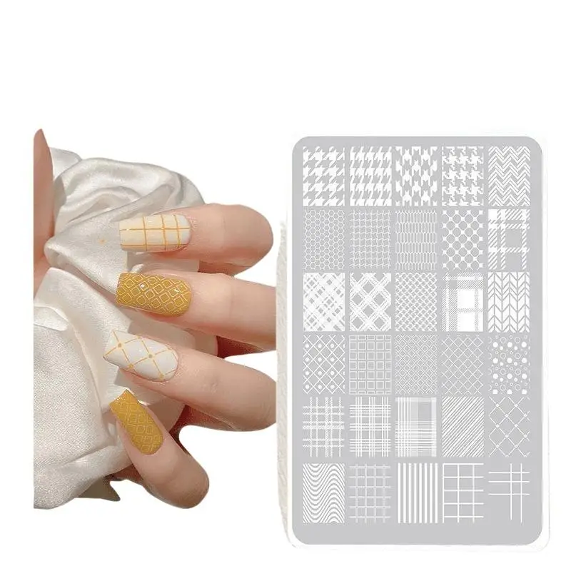 Nagelkunst-Stempelplatten aus Edelstahl mit verschiedenen Mustern für Gel-Nagellack, für Nagelkunst-Enthusiasten und den Heimgebrauch im Salon. – Detail 8