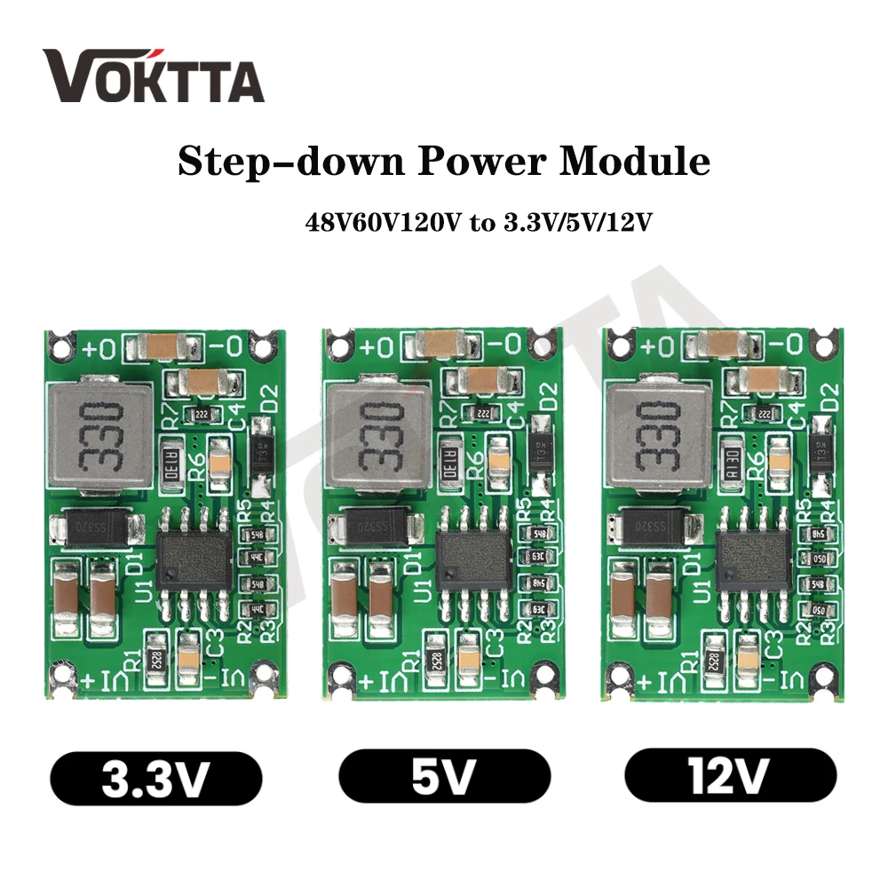1PC DC-DC Non-isolated High Voltage Step-Down Power Supply Module 48V 60V 120V to 3.3V/5V/12V DC Buck Power Supply Module