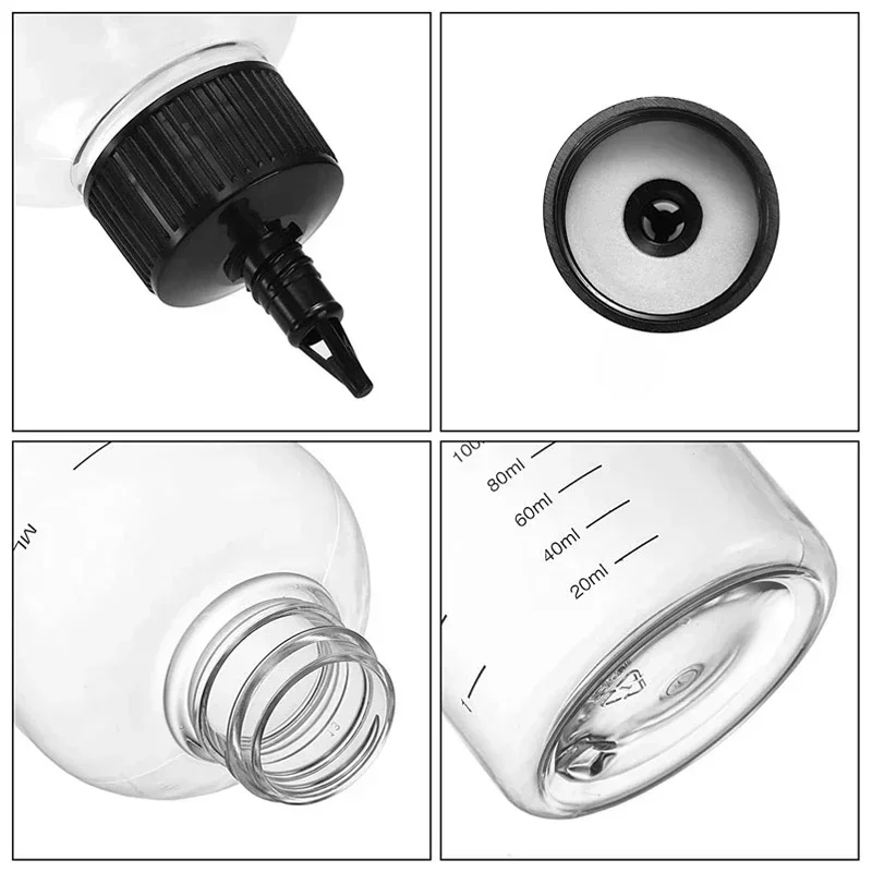 Mini flacons compte-gouttes vides en plastique transparent, 30ml-500ml, avec échelle et bouchon torsadé, conteneurs d'encre rechargeables pour peinture, bricolage, 10/30 pièces