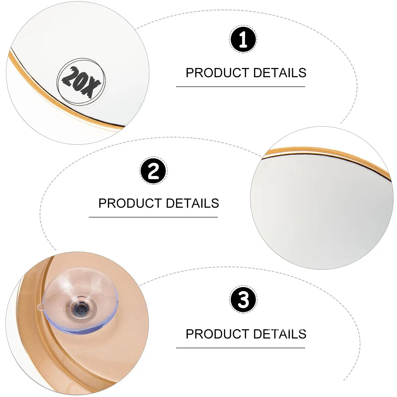 Magnified Mirror Shower for Shaving Suction Cup Home Decorate Stool Round Makeup Vanity Beauty Portable