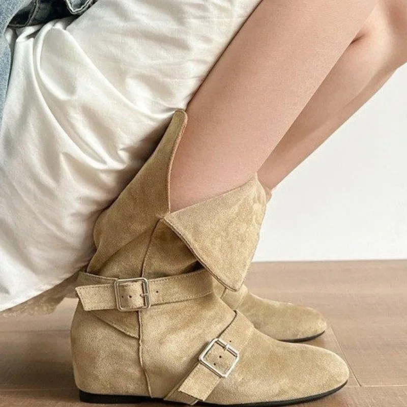 

2025 Fashionable High quality elegant and comfortable Hot Seller Short Boots Women's Western Ankle Boots Suede Versatile Boot
