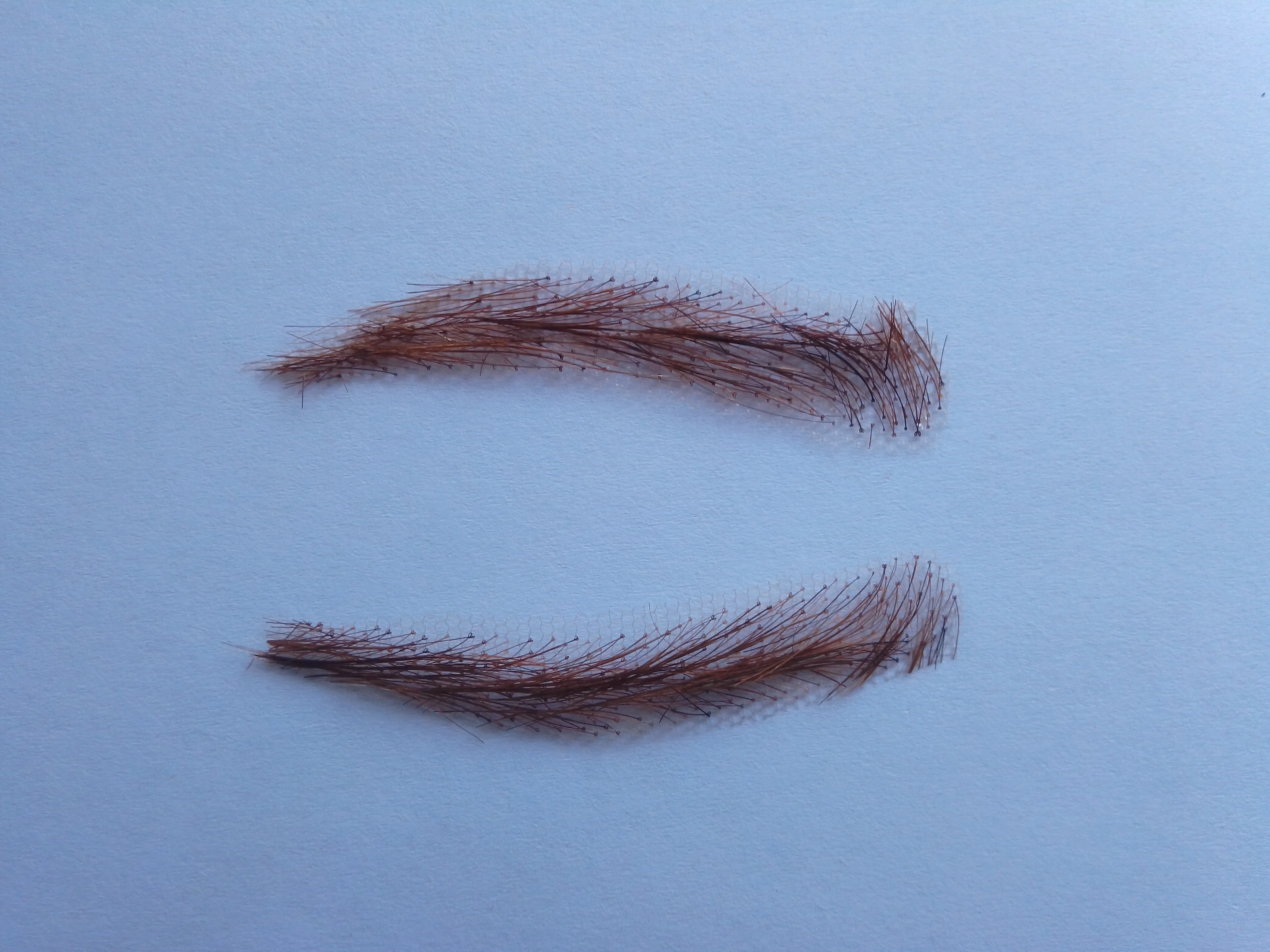 hand made human hair false eyebrow 02 brown color hand knot fake eyebrow