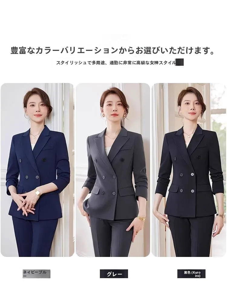 Gray Professional Suit Set for Women Spring Autumn New Style High End Feeling College Students Public Servant Interview Forma...
