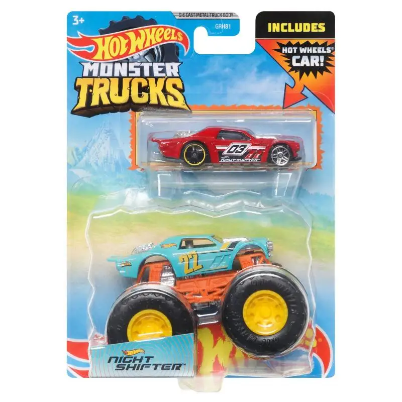 HOT WHEELS Monster Trucks 1:64 Race Ace Volkswagen Bus Dodge Charger MOPAR Night Shifter Lion  Share Snapper Rodger Ramchargers