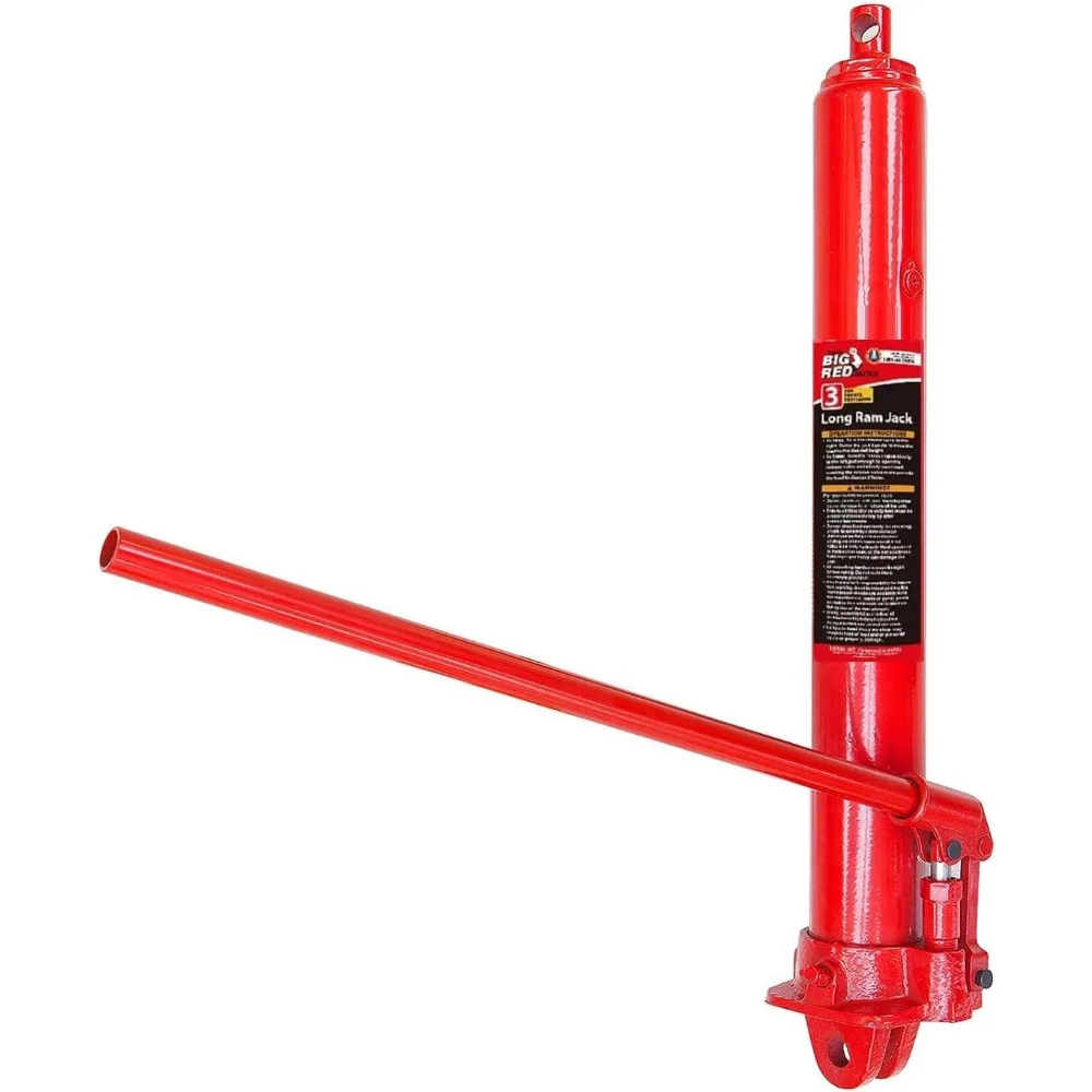 8 Ton Hydraulic Long Ram Jack with Double Piston Pump & Clevis Base for Garage and Farm Use