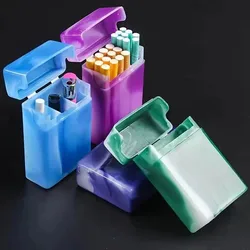 Portable Multifunctional Plastic Cigarette Case Men Flip Lid Cigarette Case Lighter Storage Box Cigarette Case