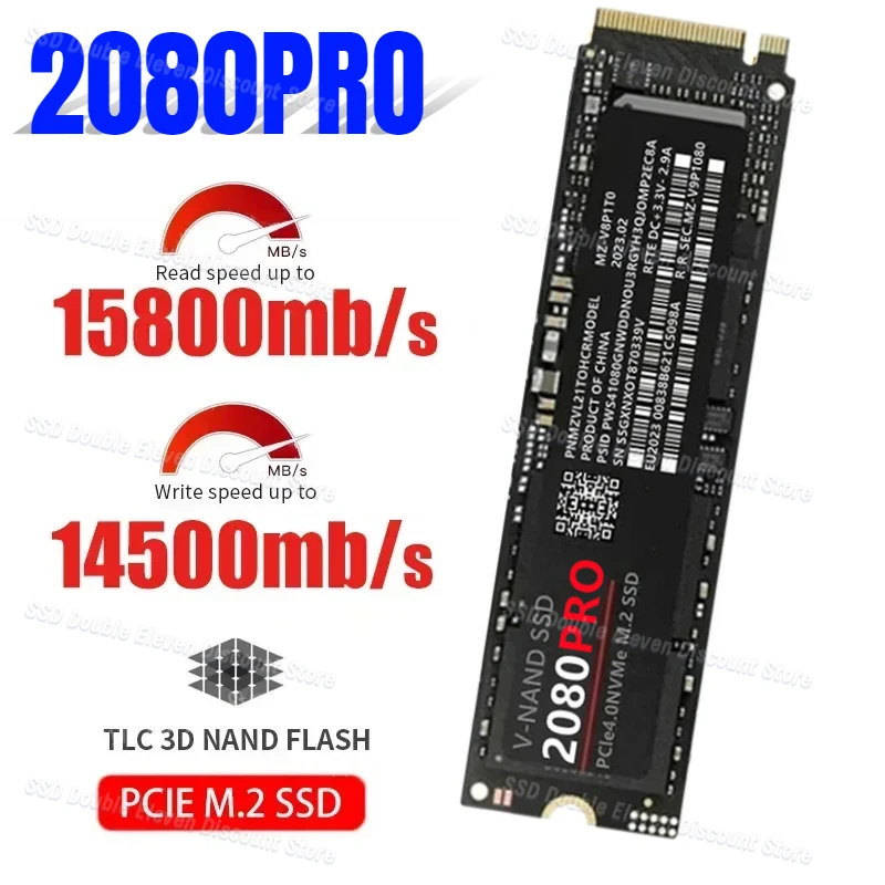 Original 2080PRO Hard Disk SSD 1TB 2TB 4TB M2 Nvme Pcie  M2 2280 Drive Internal Solid State Disk 4TB SSd Nvme M2 For PS5 Desktop