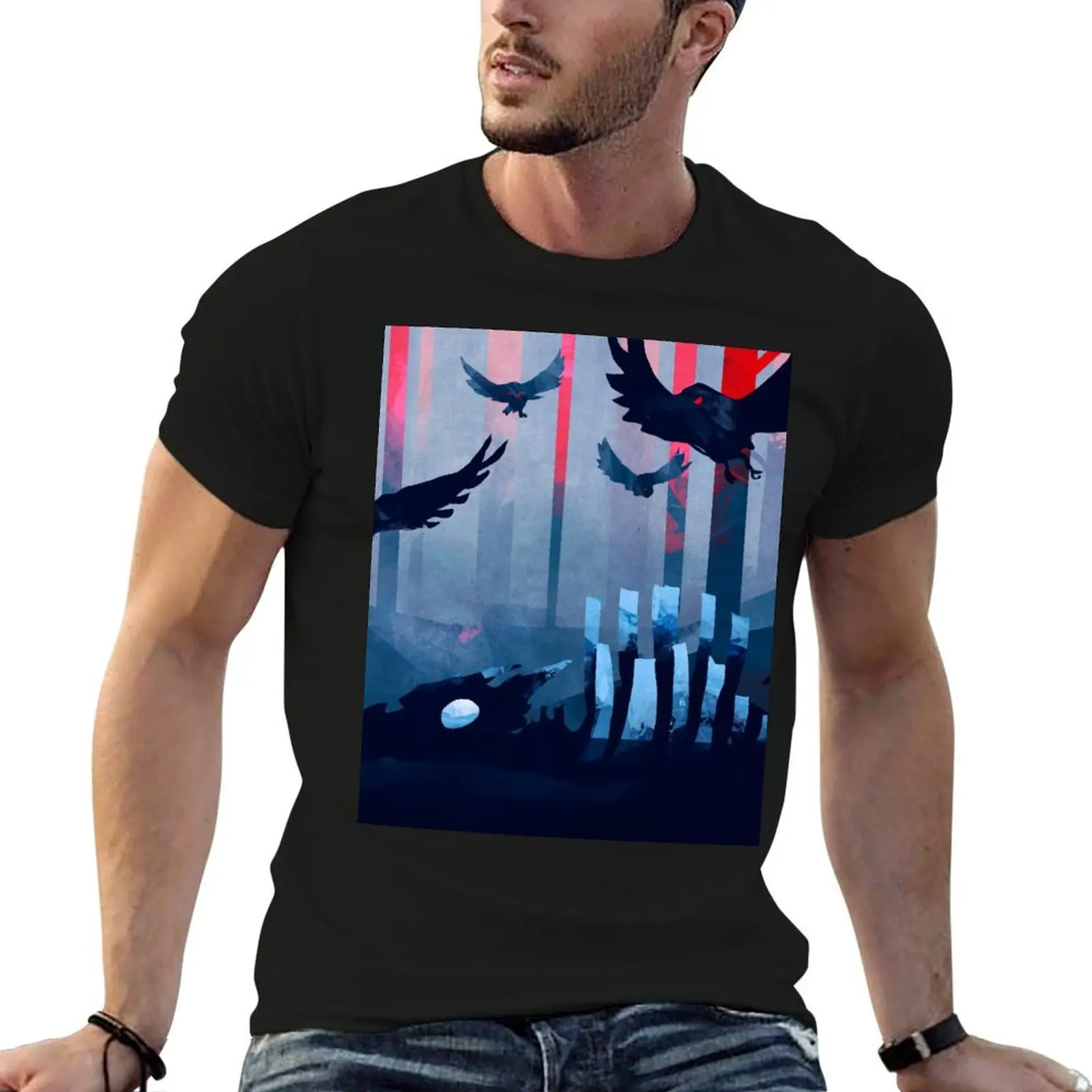 Blue Stone Landscape T-Shirt gifts for boyfriend oversized t shirt plain black t shirts men