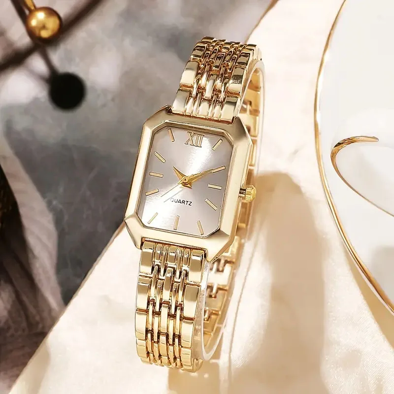 Fashion Rectangle Women Quartz Watch Luxury Analog Wristwatches Reloj Mujer Girls Clock Gift（Without Box）