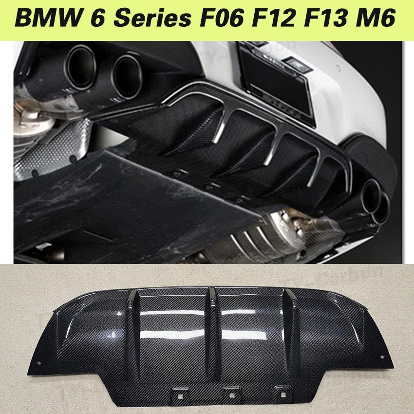 For BMW F06 F12 F13 M6 6-Series Sport 2013-2016 Carbon Fiber FRP Rear Diffuser Bumper Guard Protector Skid Plate Bumper Splitter