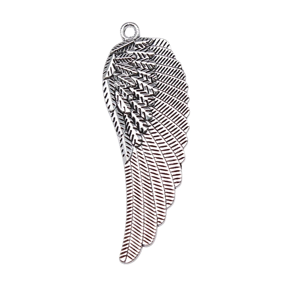 WYSIWYG 4pcs 55x19mm Angel Wings Charm Pendants 2 Colors Wing Pendants Charm For Necklace Making Earring Making