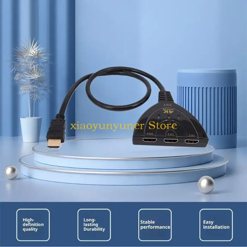 

P9JB 4K Compatible HDTV Switcher Triple Display Splitter With Universal Device Support For Projectors And Monitors