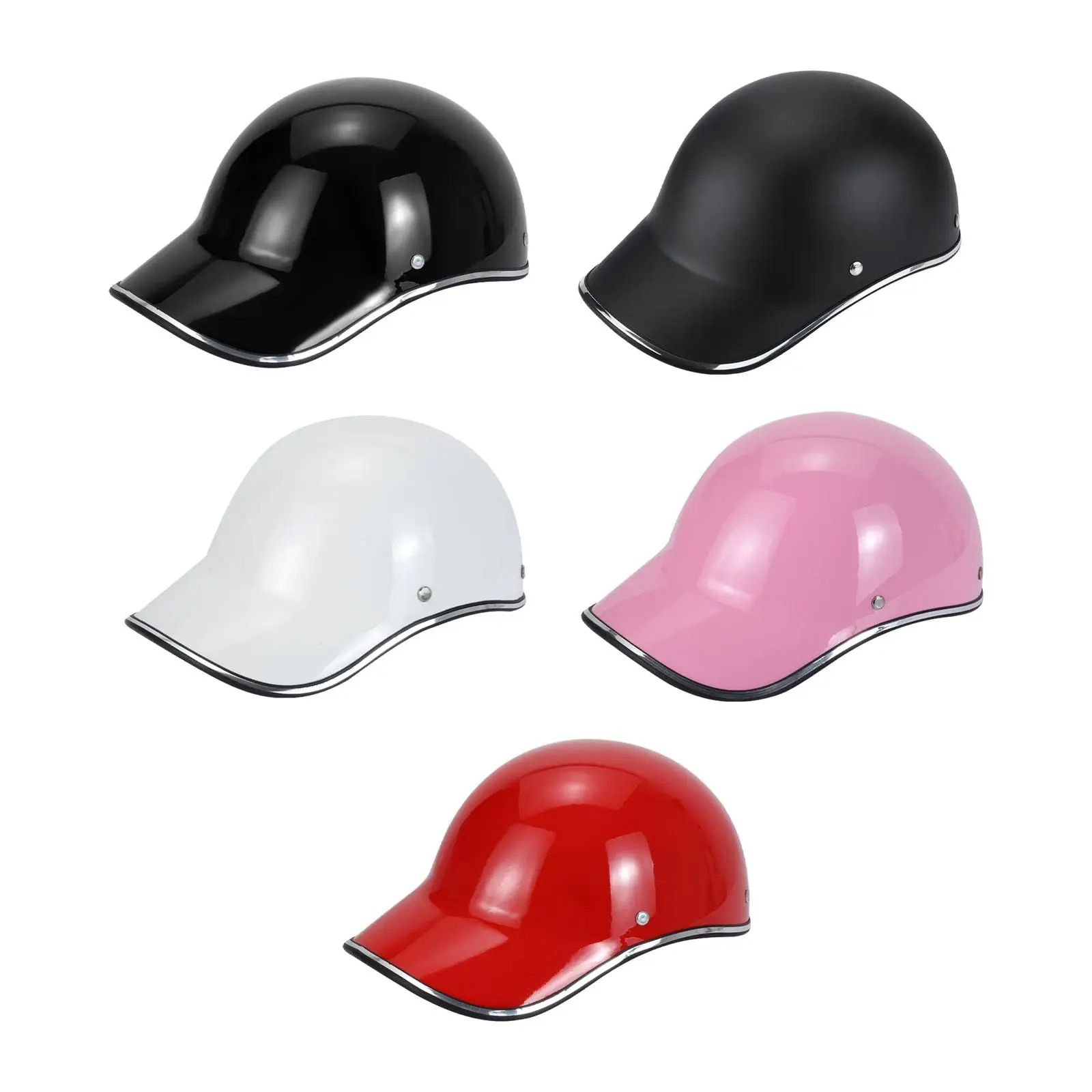 Motorcycle Helmet Open Face Baseball Cap Lightweight Ventilated Skull Helmet for Adult Summer Riding
