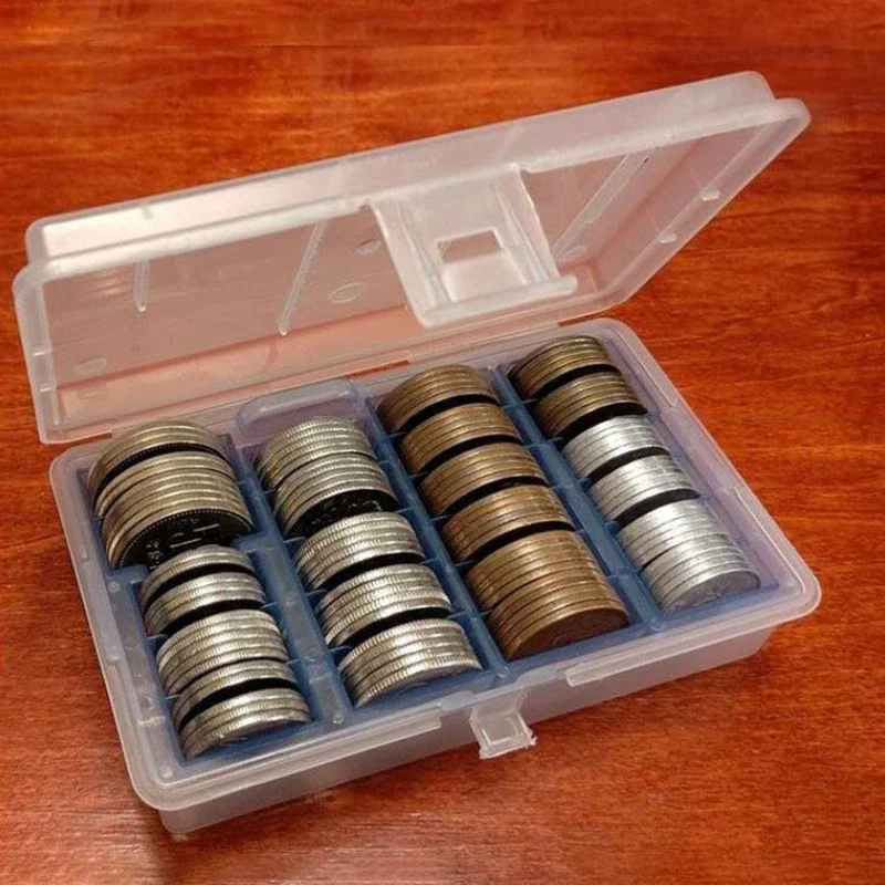 Coin Box Clear Round Coin Cases Storage Capsules Display Cases Protection Organizer Collectibles Gifts Holder