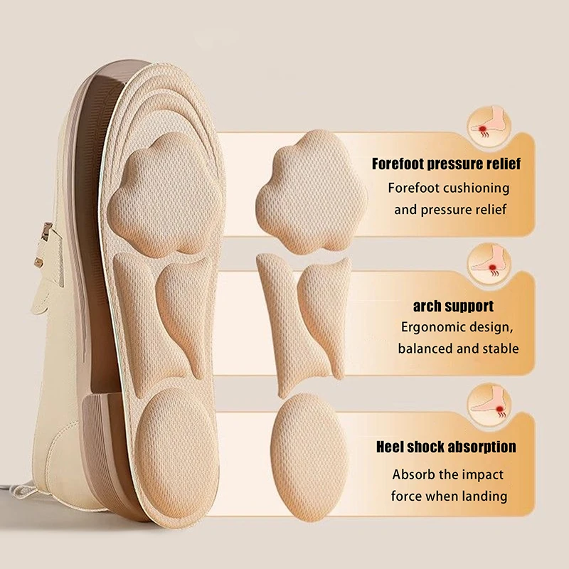 5D Sport Insoles For Shoes Women Men Memory Foam Deodorant Breathable Cushion Running Insoles For Feet Care Orthopedic Insole