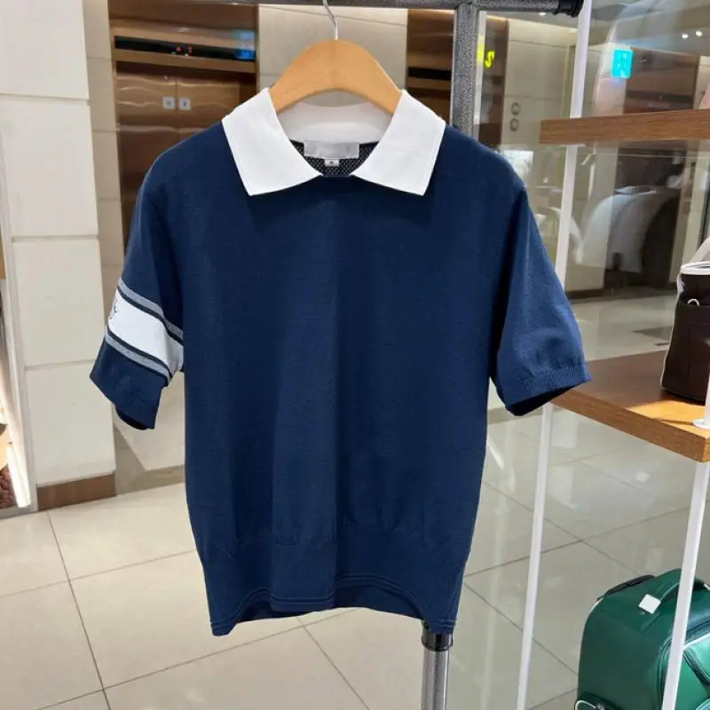 2026 New Brand Golf Jersey Women's Short Sleeved Sports Knitted Golf Top Lady Breathable Slimming Golf Shirt