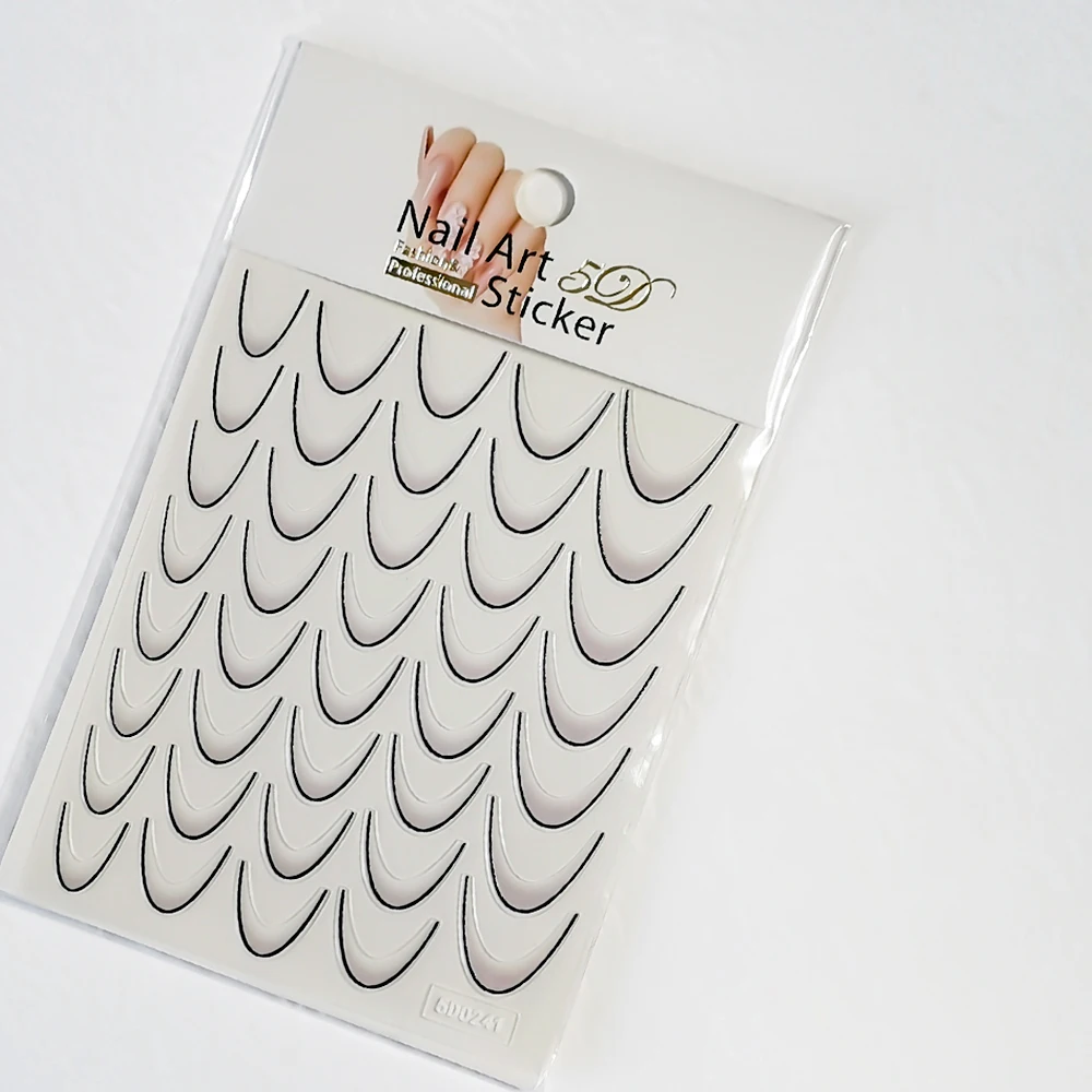 2 Stücke Farbverlauf Französisch Linie Nagelaufkleber Schwarz Weiß Streifen Selbstklebende Sliders DIY Ombre Aufkleber Maniküre Führungen Dekoration