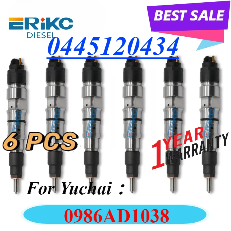 

6 шт. 0445120434 инжектор Common Rail L4700-A-A38 распылитель двигателя 0 445 120 434 для YUCHAI 0986AD1038 L4700-1112100A-A38