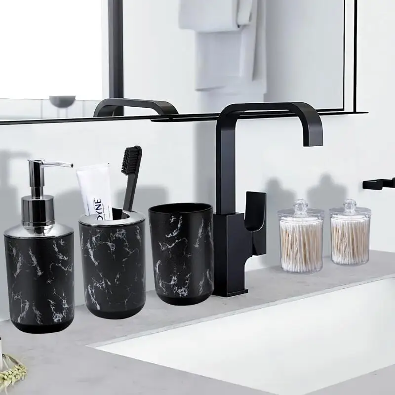 9-piece marble pattern bathroom set