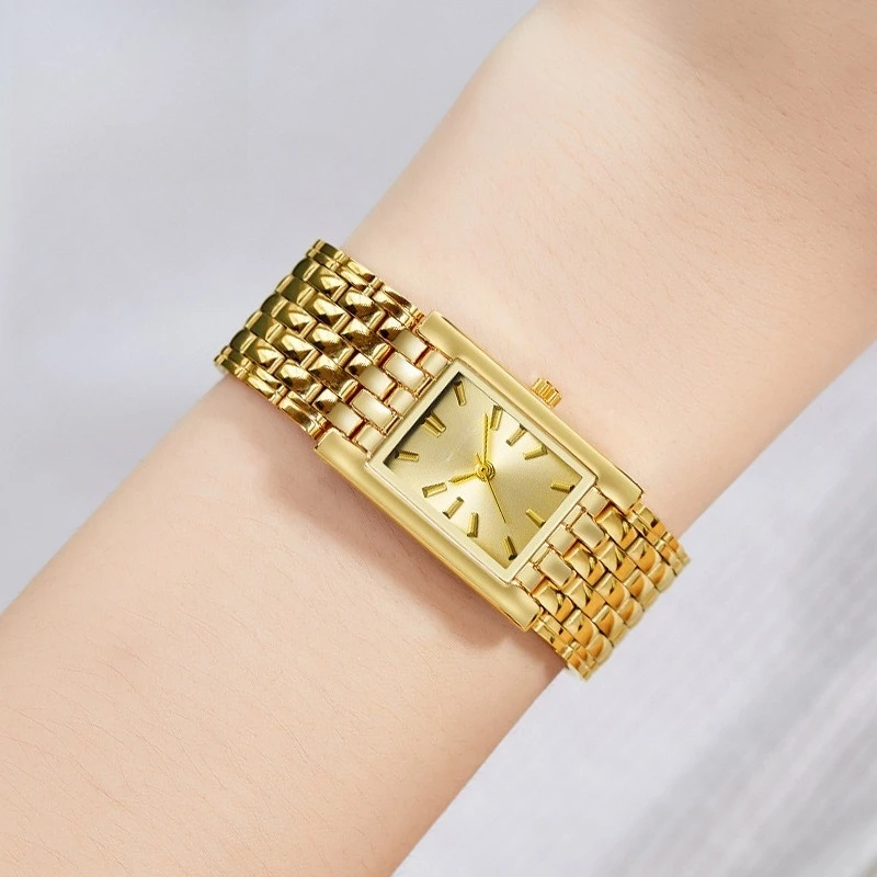 Orologio da donna quadrato alla moda Orologio al quarzo con cinturino a catena Premium Sense