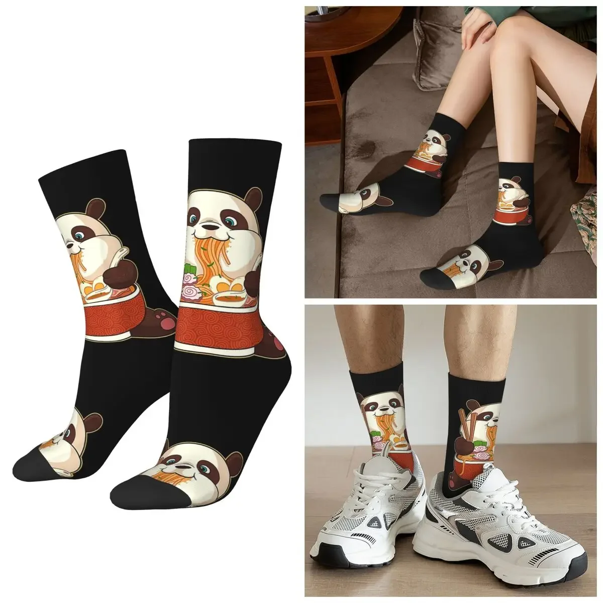 Calcetines de Regalo con Diseño de Panda Anime Kawaii para Todas las Temporadas, Calcetines Casuales, Regalos para el Día de San Valentín