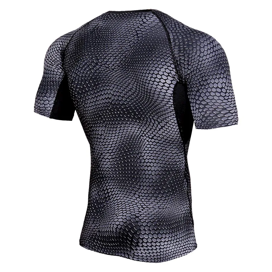 Quick Dry Compressie Shirt Mannen Running Tshirt Korte Mouwen Strakke Rashgard Korte Top Bodybuilding Fitness Kleding Gym Sportkleding