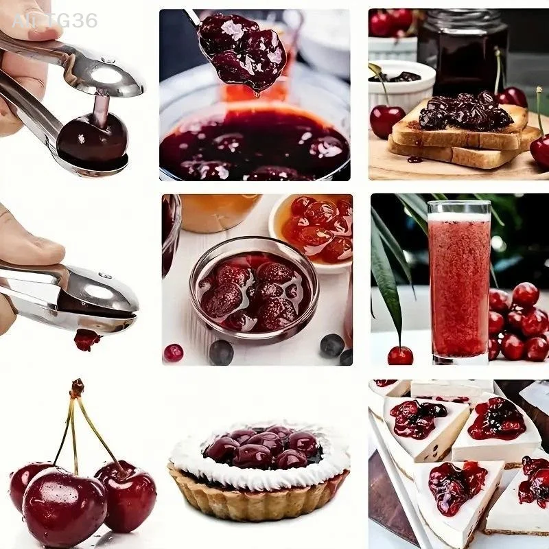 NexaHome Stainless Steel Cherry Fruit Kitchen Pitter Remover Olive Corer Remove Pit Tool Seed Gadge xkdae view 4