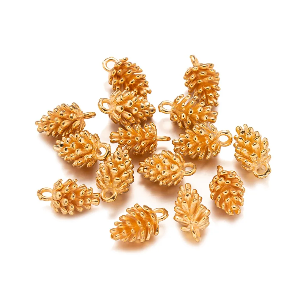 20Pcs Alloy Cute Small Pine Cone Pendant For DIY Earring Necklace Bracelets Keychain Handmade Beaded Material Jewelry Making