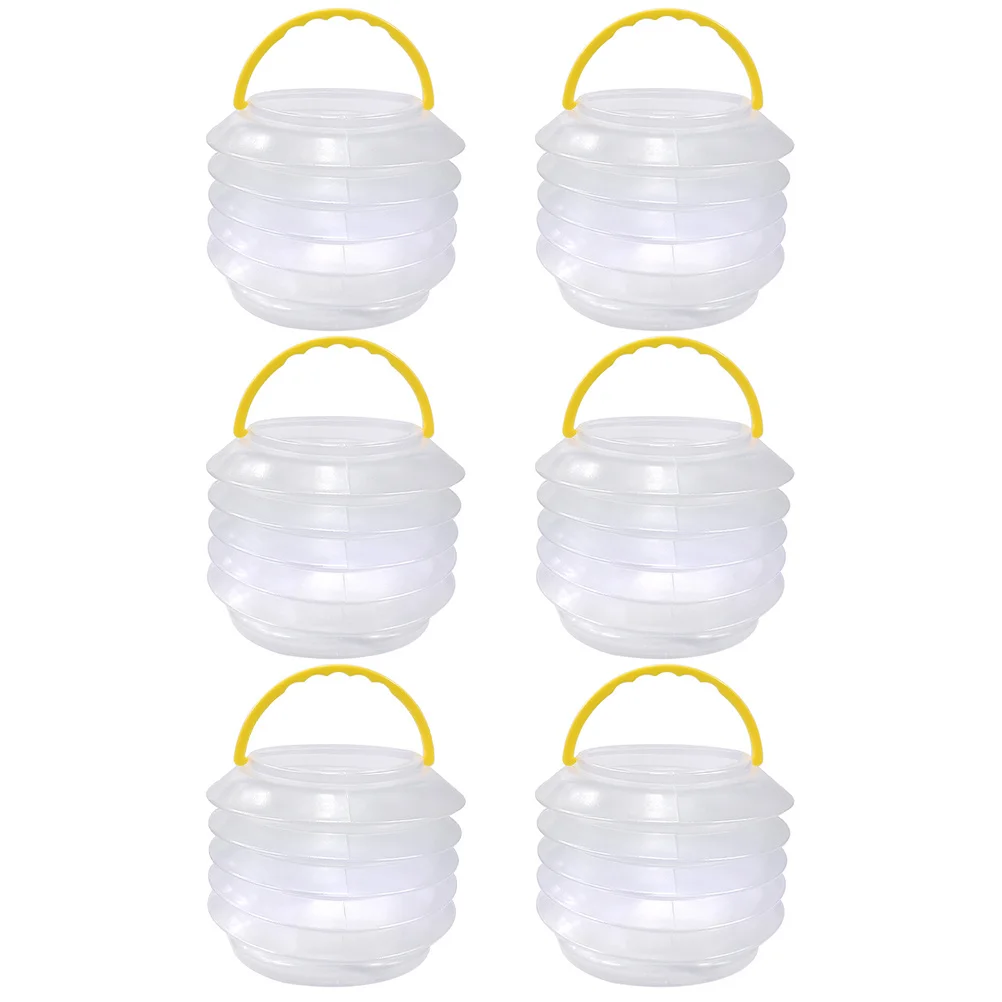 

5Sets Collapsible Brush Washing Basin Portable Plastic Carry Handle Artist Brush Washer Wash Pen Bucket Outdoor Travel Fishing