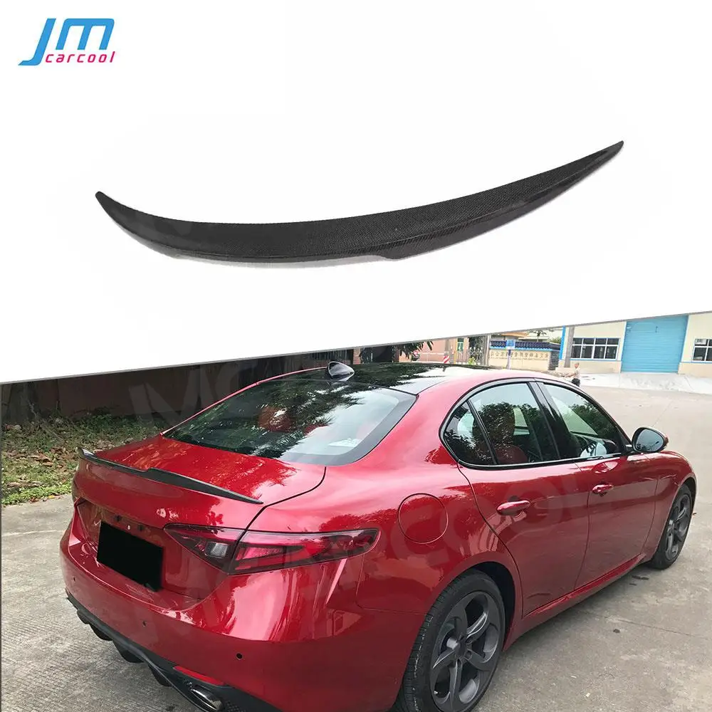 

Carbon Fiber Rear Trunk Lip Spoiler Boot Duck Wings for Alfa Romeo Giulia 2015-2019 Bumper Covers Trim Sticker Car Styling